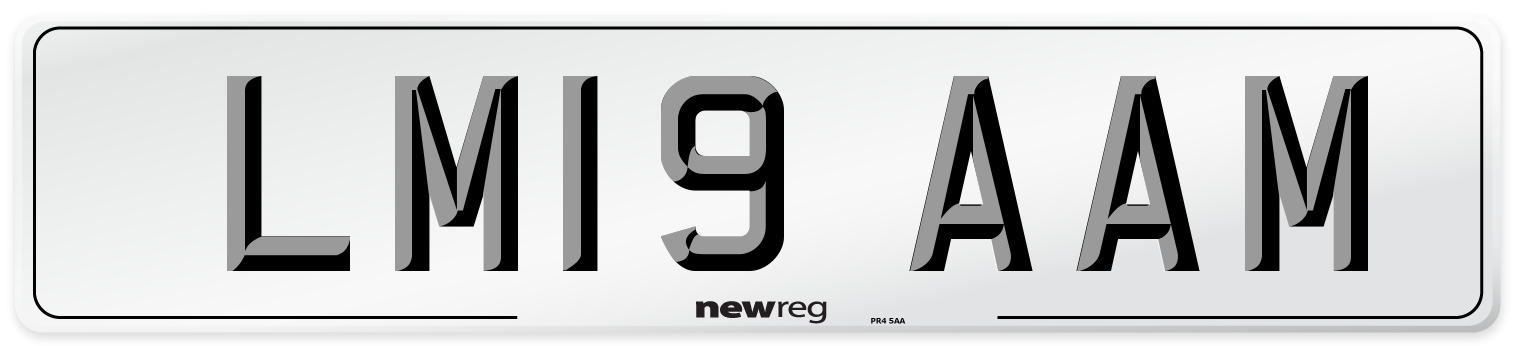 LM19 AAM Number Plate from New Reg
